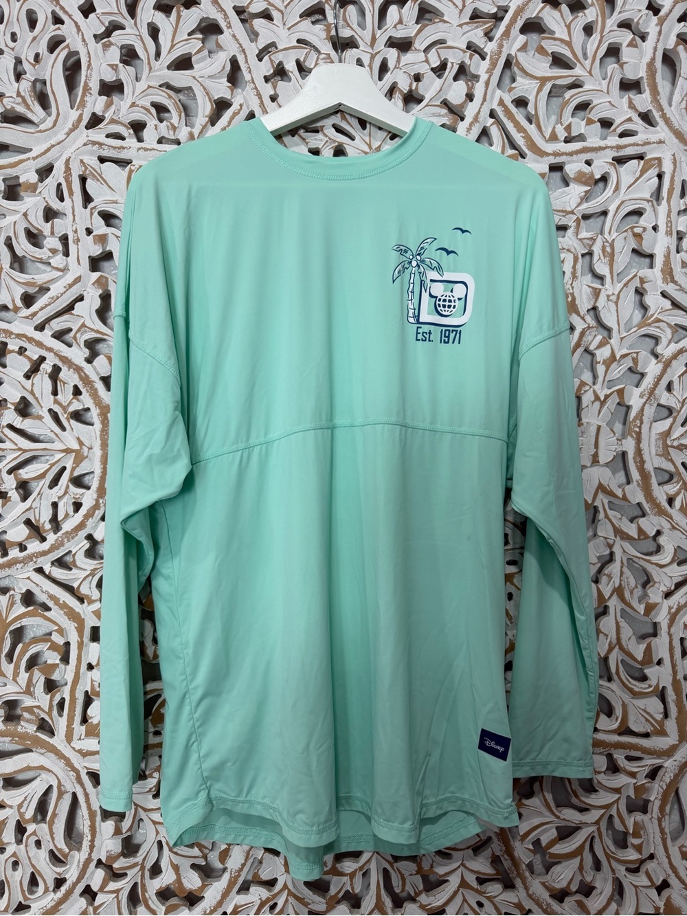 Walt Disney World Mint Green Long Sleeve Beach Spirit Jersey - Picture 2 of 3